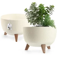 Kadax Blumentopf aus Kunststoff mit drei Einsteckstützen, 29 cm