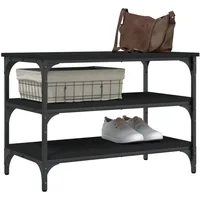 VidaXL Schuhbank Schwarz 70x38,5x49 cm Holzwerkstoff