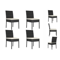 VidaXL Garten-Essstühle 4 Stk. Poly Rattan Schwarz