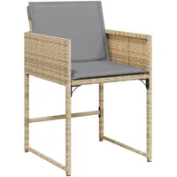 VidaXL Gartenstühle mit Kissen 4 Stk. Beigemischung Poly Rattan