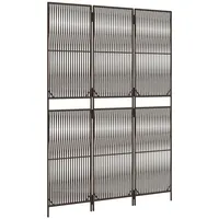 VidaXL Paravent 3-tlg. Braun Poly Rattan