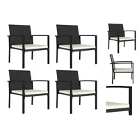VidaXL Garten-Essstühle 4 Stk. Poly Rattan Schwarz