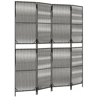VidaXL Paravent 4-tlg. Grau Poly Rattan