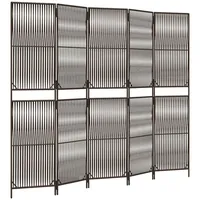 VidaXL Paravent 5-tlg. Braun Poly Rattan