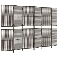 VidaXL Paravent 6-tlg. Braun Poly Rattan