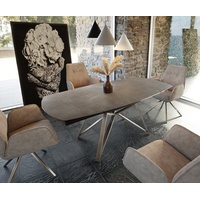 DeLife Carlow 130/200x95 cm Keramik Braun Edelstahl ausziehbar -