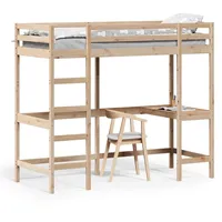 VidaXL Hochbett mit Schreibtisch 80x200 cm Massivholz Kiefer