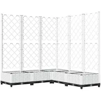 VidaXL Pflanzkübel mit Rankgitter Weiß 120x120x121,5 cm PP