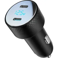Joyroom 70W Dual-Autoladegerät 2x USB-C mit Digitalanzeige - Schwarz