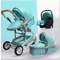 TPFLiving Kombi-Kinderwagen 3in1 Set - Modell 2 Stoff -