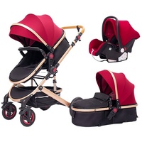 TPFLiving Kombi-Kinderwagen 3in1 Set - Modell Lux 7 Stoff