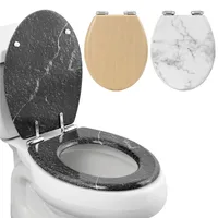 Navaris Toilettensitz - Toilettensitz im Marmor Design - Toilettendeckel