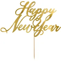Partydeco Cake Topper Happy Year 24cm Tortendeko Silvester Kuchendeko