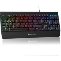 KOORUI Gaming Tastatur, Deutsches QWERTZ-Layout mit Handballenauflage Ghosting Schutz