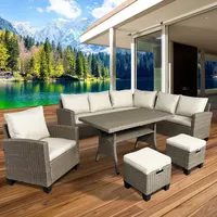 Brast Polyrattan Eck Sitzgruppe Hacienda Braun/Beige