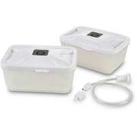 Solis Lunch Boxen für Vakuumierer, 2 Stück, mit Schlauchanschluss-Set,