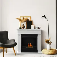 Divina Fire Bioethanol-Kaminboden-Biokamin JEFFERSON Weiß L 89,5 x H90,5