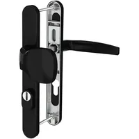 MS Beschläge Schmalrahmengarnitur 8-72mm Schwarz Kernziehschutz Knopf/Drücker TS 55-70mm)