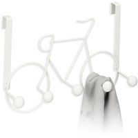 Relaxdays Kleiderhaken im Fahrrad-Design, 5 Haken Flurgarderobe, Türgarderobe zum