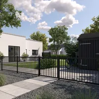 Plus Gartentor 100 x 85 cm Schwarz/Stahl