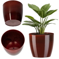 Kadax Blumentopf, Pflanzkübel, Blumenkübel aus Kunststoff, 16 cm, Rot