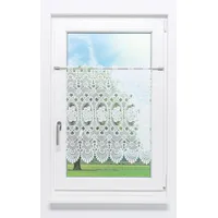 Plauener Spitze® Plauener Spitze Scheibengardine Blumenspitze #1W (BxH) 52,5cm