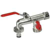 Stabilo-sanitär Duo Doppel-Anschluss Kugel-Hahn 1/2` 21mm Abgang mit 2