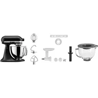 KitchenAid Küchenmaschine 5KSM125EBM SCHWARZ MATT, Gratis Fleischwolf, Schüssel, Spritzgebäckvorsatz