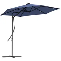 Outsunny Sonnenschirm, Ø290 cm Ampelschirm mit UV-Schutz, LED Balkonschirm