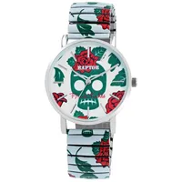 Raptor Damenuhr RA10255-007 Frida Kahlo Edition mit Zugband Totenkopf