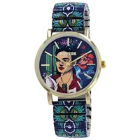 Raptor Damenarmbanduhr Frida Kahlo Edition mit Zugband (Blau Grün)
