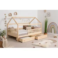 TICAA Kinderbett Hausbett Montessori Kay 90x200, 100x200 cm, 120x200