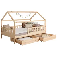 TICAA Kinderbett Hausbett Montessori Kay 90x200, 100x200 cm, 120x200