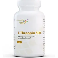 VITA-WORLD vitaworld L-Threonin 500 mg, essenzielle Aminosäure, 120 Kapseln
