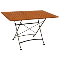 DEGAMO Klapptisch Hofgarten 70x120cm, Flachstahl schwarz + Eukaylptus, FSC®-zertifiziert