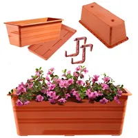 Kadax Blumenkasten 40 cm mit Untersetzern und 2 Griffen