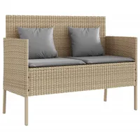 VidaXL Gartenbank mit Kissen Beige Poly Rattan