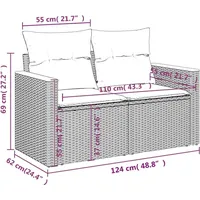 VidaXL Garten-Sofagarnitur 4-tlg. grau