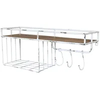 Chic Antique Eisen Regalbrett mit Haken 24x58x18 cm, antique