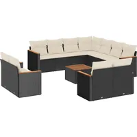 VidaXL Garten-Sofagarnitur 12-tlg. schwarz