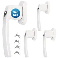 Monzana monzana® Fenstergriffe 4er Set Aluminium weiß inkl. Schlüssel
