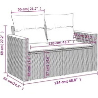 VidaXL Garten-Sofagarnitur 12-tlg. grau