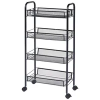 [en.casa] Rollwagen Tromsø mit 4 Ebenen 83x44x26cm Schwarz Metall,