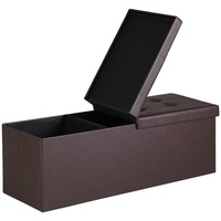 CASARIA Sitzbank Braun 115x38x38cm mit Klappdeckel