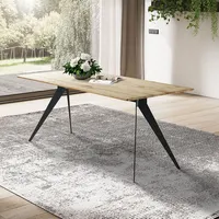 Lomadox Esstisch 200x100cm mit abgerundeter Kante, Wildeiche massiv geölt,