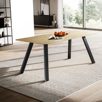 Lomadox Esstisch 160x90cm mit runder Kante, Wildeiche massiv geölt,