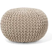 Beliani Pouf Beige ⌀ 40 cm CONRAD