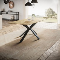 Lomadox Esstisch 160x90cm mit Schweizer Kante, Wildeiche massiv geölt,