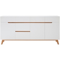 MCA Furniture Sideboard Weiß, Eiche, Holz, Holzwerkstoff, Eiche, furniert,