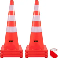 Vevor Sicherheitskegel, Verkehrskegel, 6 x 36 Zoll orange, Reflektierende